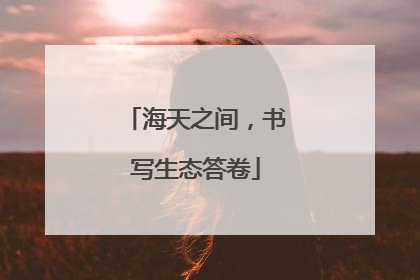 海天之间，书写生态答卷