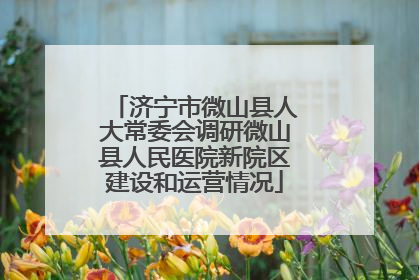 济宁市微山县人大常委会调研微山县人民医院新院区建设和运营情况