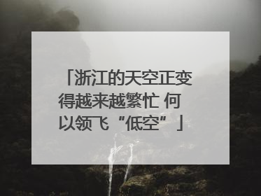 浙江的天空正变得越来越繁忙 何以领飞“低空”