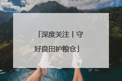深度关注丨守好良田护粮仓