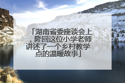 湖南省委座谈会上，隆回这位小学老师讲述了一个乡村教学点的温暖故事