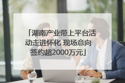 湖南产业带上平台活动走进怀化 现场意向签约超2000万元