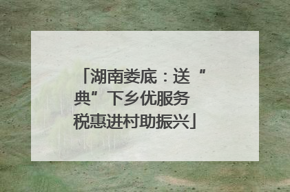 湖南娄底：送“典”下乡优服务 税惠进村助振兴