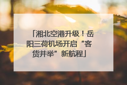 湘北空港升级！岳阳三荷机场开启“客货并举”新航程