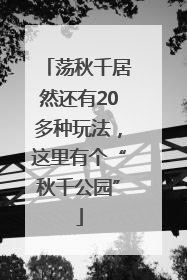 荡秋千居然还有20多种玩法，这里有个“秋千公园”