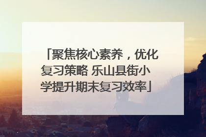 聚焦核心素养，优化复习策略 乐山县街小学提升期末复习效率