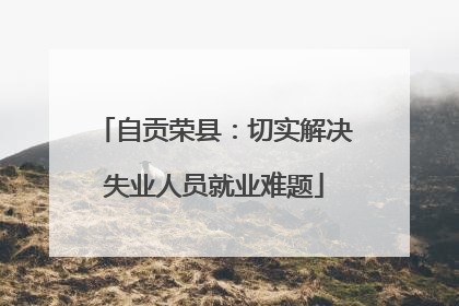 自贡荣县：切实解决失业人员就业难题