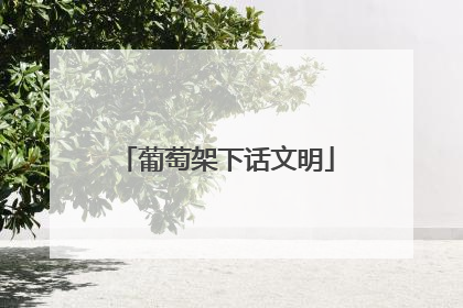 葡萄架下话文明