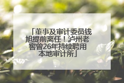 董事及审计委员钱旭提前离任！泸州老窖曾26年持续聘用本地审计所