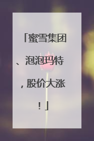 蜜雪集团、泡泡玛特，股价大涨！