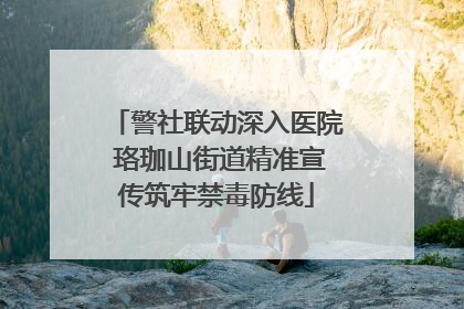 警社联动深入医院 珞珈山街道精准宣传筑牢禁毒防线