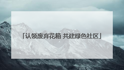 认领废弃花箱 共建绿色社区