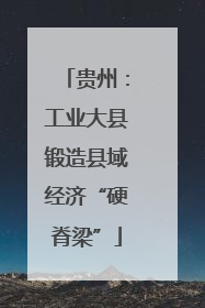 贵州：工业大县锻造县域经济“硬脊梁”