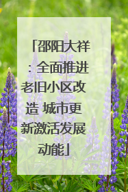 邵阳大祥：全面推进老旧小区改造 城市更新激活发展动能