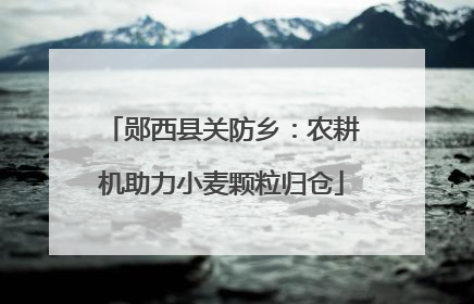 郧西县关防乡：农耕机助力小麦颗粒归仓
