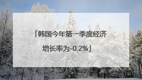 韩国今年第一季度经济增长率为-0.2%