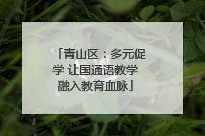 青山区：多元促学 让国通语教学融入教育血脉