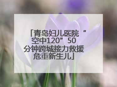 青岛妇儿医院“空中120”50分钟跨城接力救援危重新生儿
