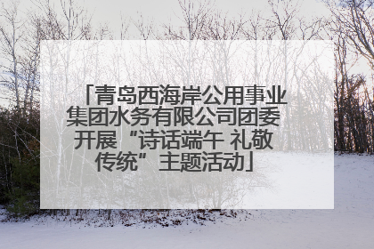 青岛西海岸公用事业集团水务有限公司团委开展“诗话端午 礼敬传统”主题活动