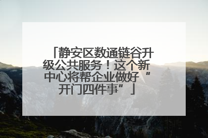 静安区数通链谷升级公共服务！这个新中心将帮企业做好“开门四件事”