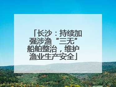 长沙：持续加强涉渔“三无”船舶整治，维护渔业生产安全