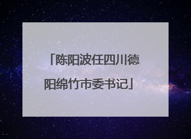 陈阳波任四川德阳绵竹市委书记