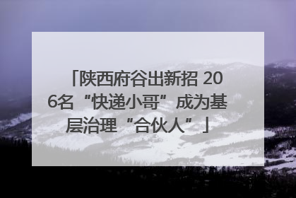 陕西府谷出新招 206名“快递小哥”成为基层治理“合伙人”