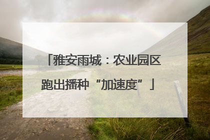 雅安雨城：农业园区跑出播种“加速度”