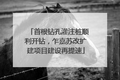 首根钻孔灌注桩顺利开钻，乍嘉苏改扩建项目建设再提速