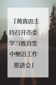 黄喜忠主持召开市委学习教育集中整治工作推进会