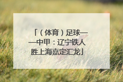 （体育）足球——中甲：辽宁铁人胜上海嘉定汇龙