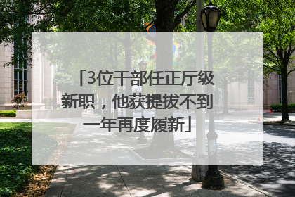 3位干部任正厅级新职，他获提拔不到一年再度履新