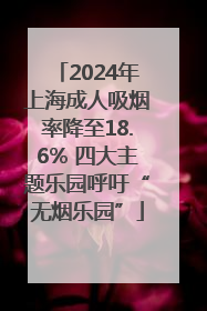 2024年上海成人吸烟率降至18.6% 四大主题乐园呼吁“无烟乐园”