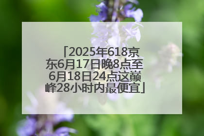 2025年618京东6月17日晚8点至6月18日24点这巅峰28小时内最便宜