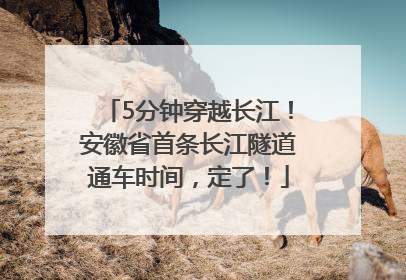 5分钟穿越长江！安徽省首条长江隧道通车时间，定了！